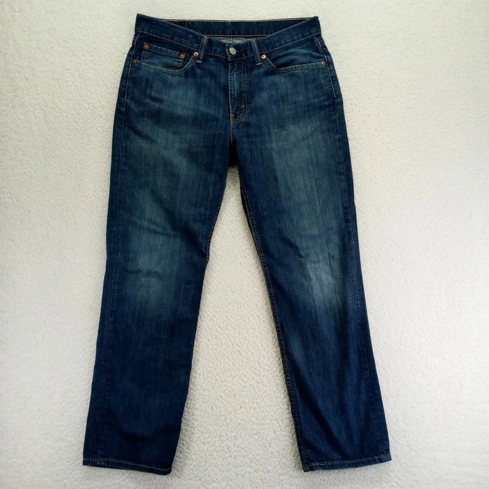 Levi Strauss 514 Mens Straight Fit Jeans Dark Wash W34 L30‎